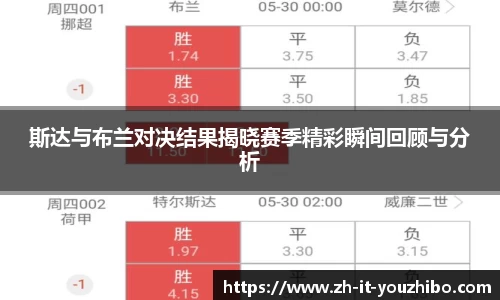 斯达与布兰对决结果揭晓赛季精彩瞬间回顾与分析